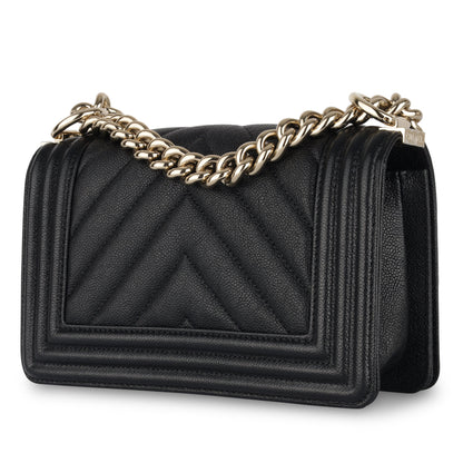 Chanel Boy Bag Lambskin Black Shoulder Bag Style 35