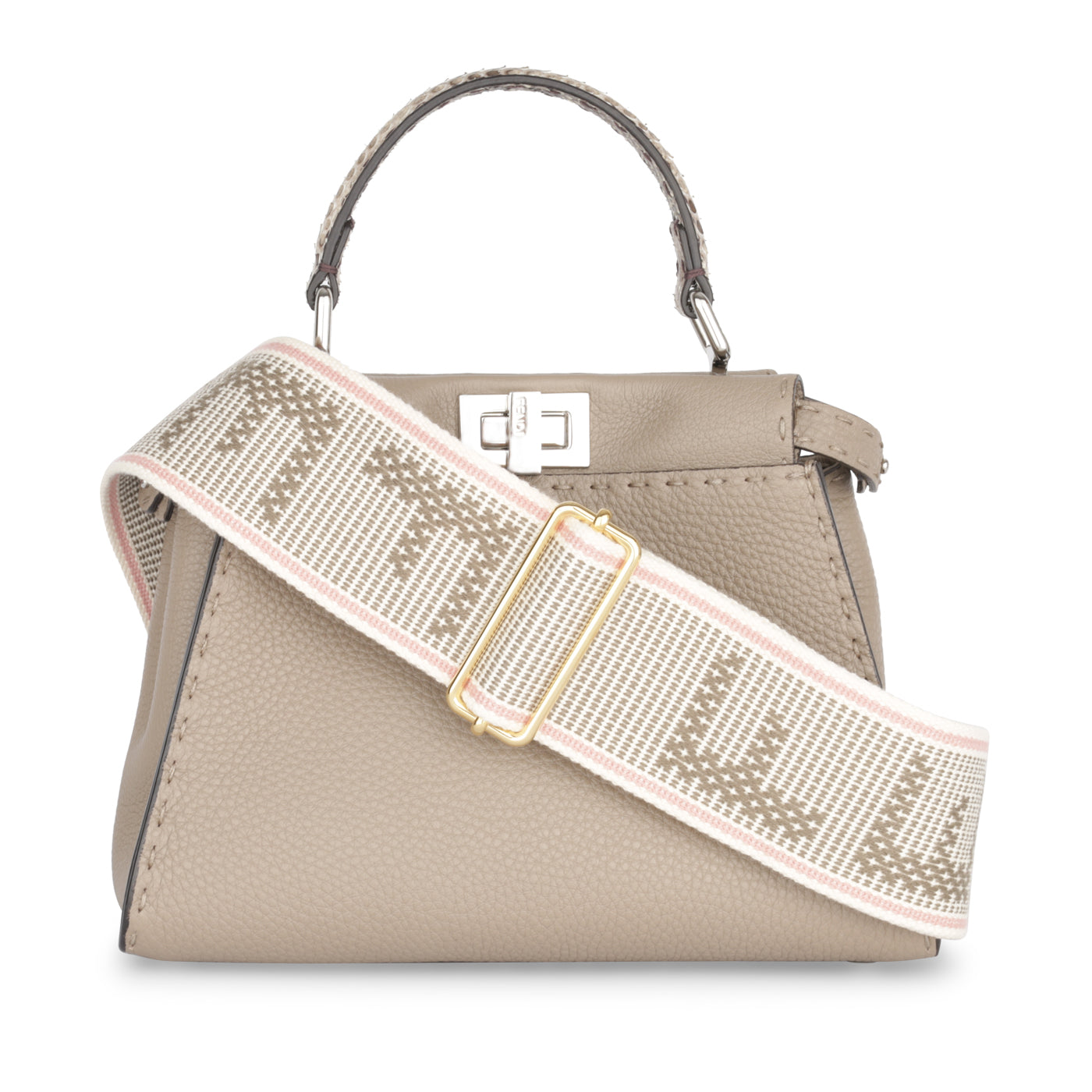 Fendi Peekaboo Lambskin Red Handbag