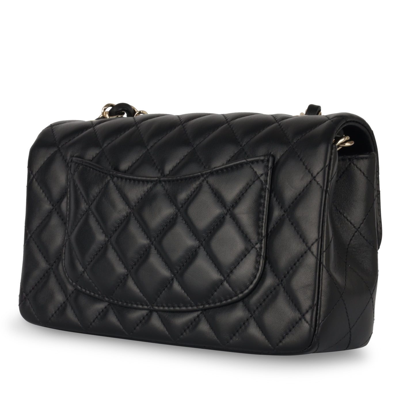 Chanel Classic Flap Lambskin Black Shoulder Bag Style 163