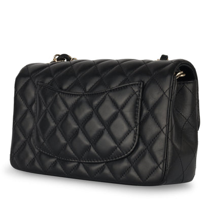 Chanel Classic Flap Lambskin Black Shoulder Bag Style 163