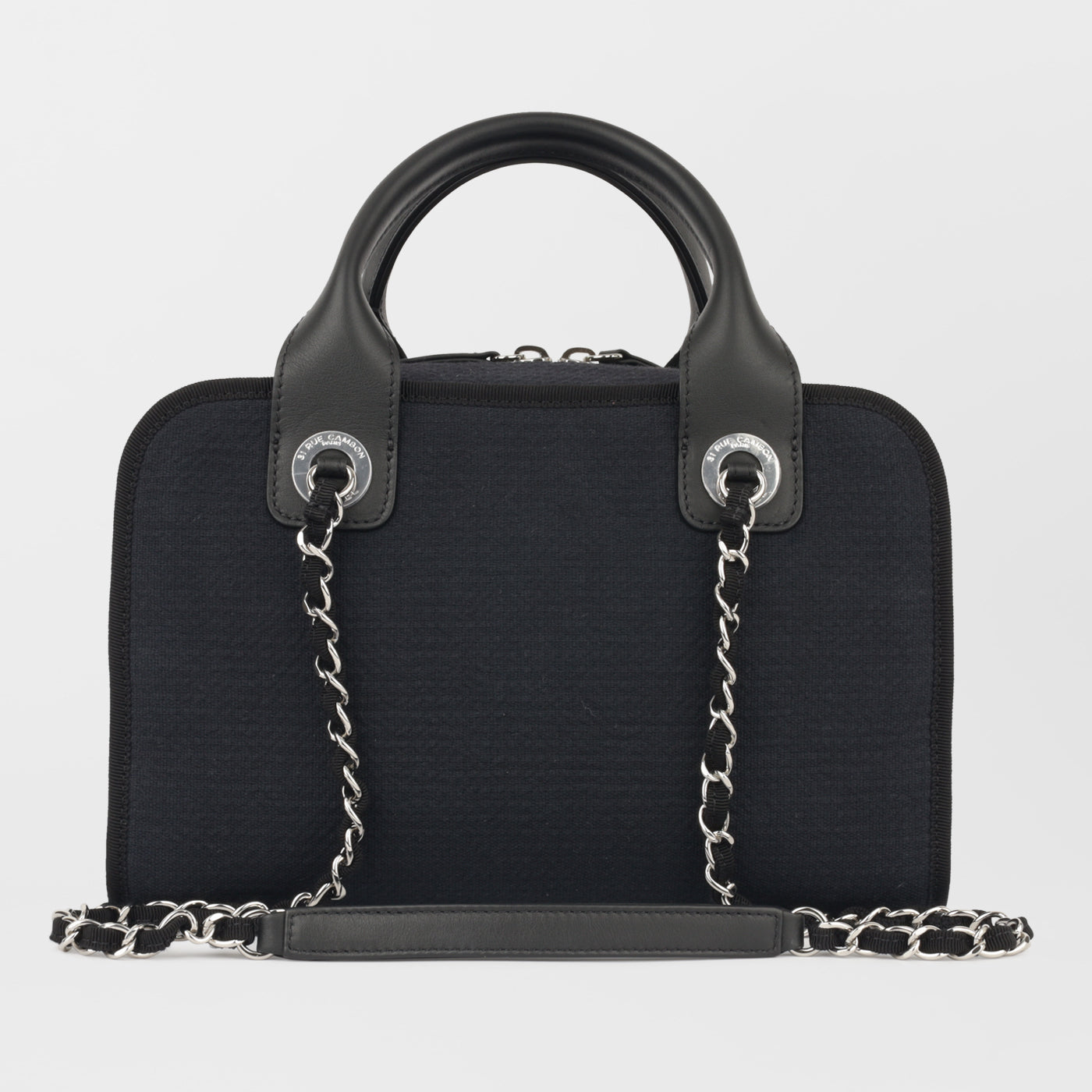 Chanel Deauville Lambskin Black Tote Bag Style 2