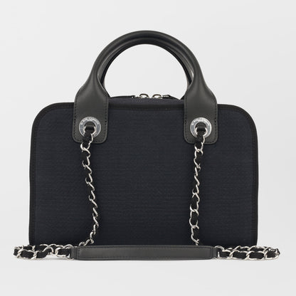 Chanel Deauville Lambskin Black Tote Bag Style 2