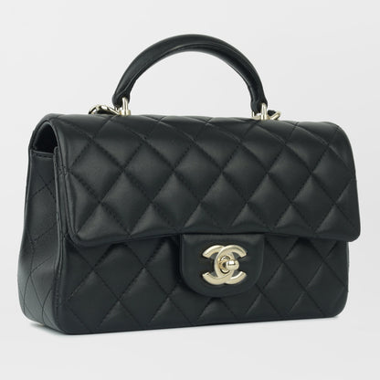 Chanel Classic Flap Lambskin Black Shoulder Bag Style 162