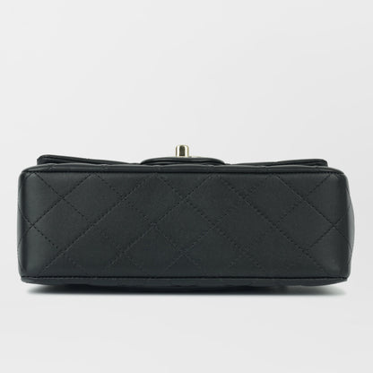 Chanel Classic Flap Lambskin Black Shoulder Bag Style 162