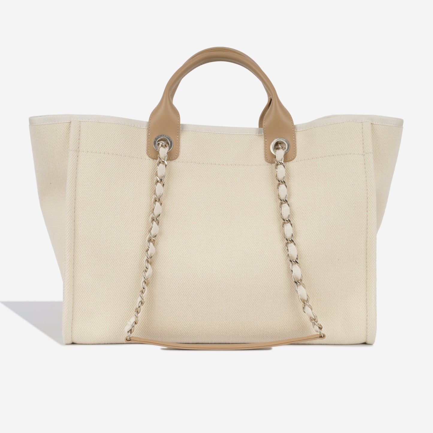 Chanel Deauville Canvas Gold Tote Bag Canvas