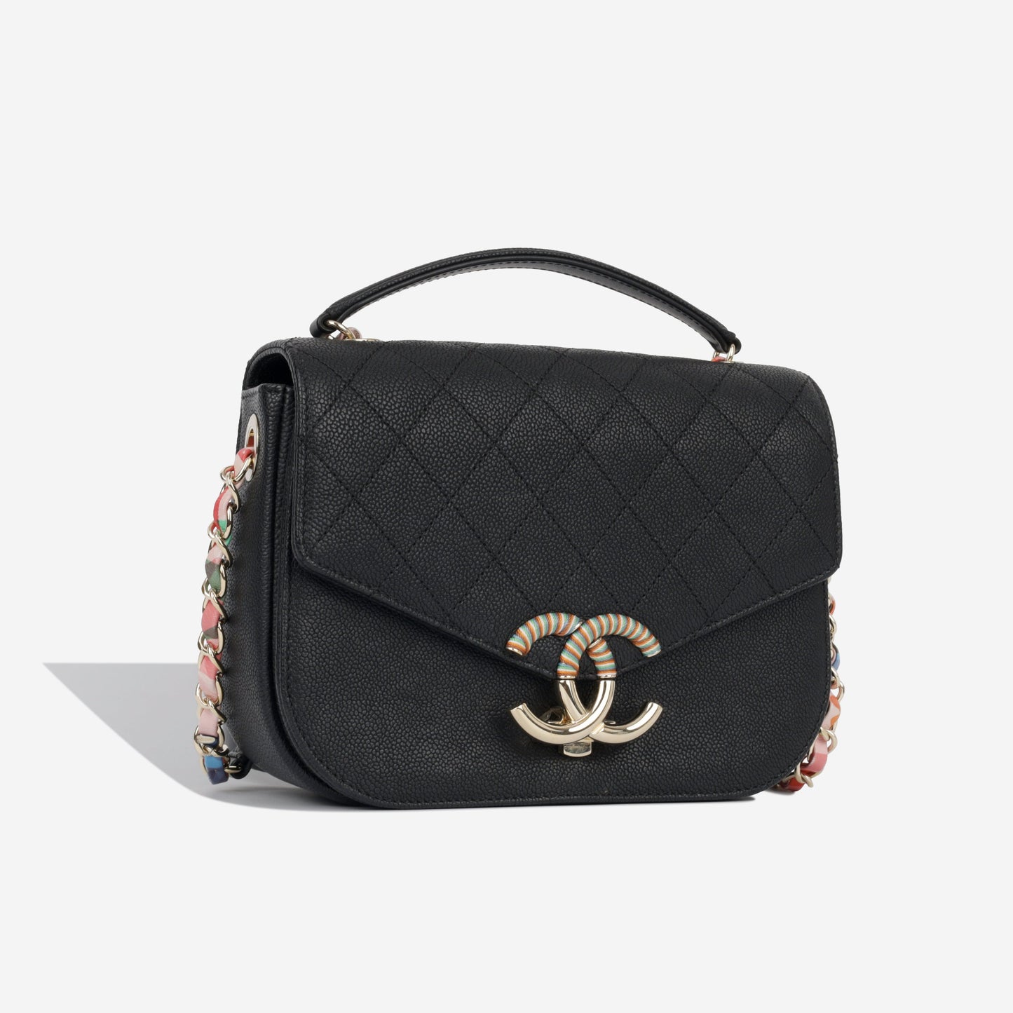 Chanel Classic Flap Caviar Black Shoulder Bag Style 136