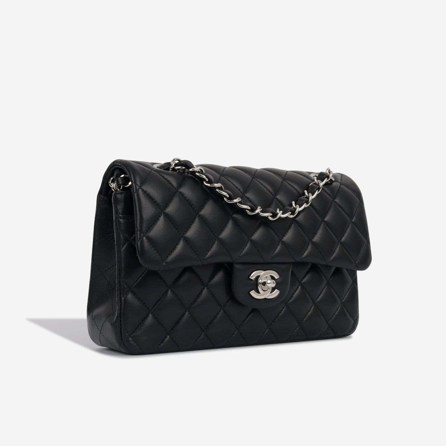 Chanel Classic Flap Lambskin Black Shoulder Bag Style 256