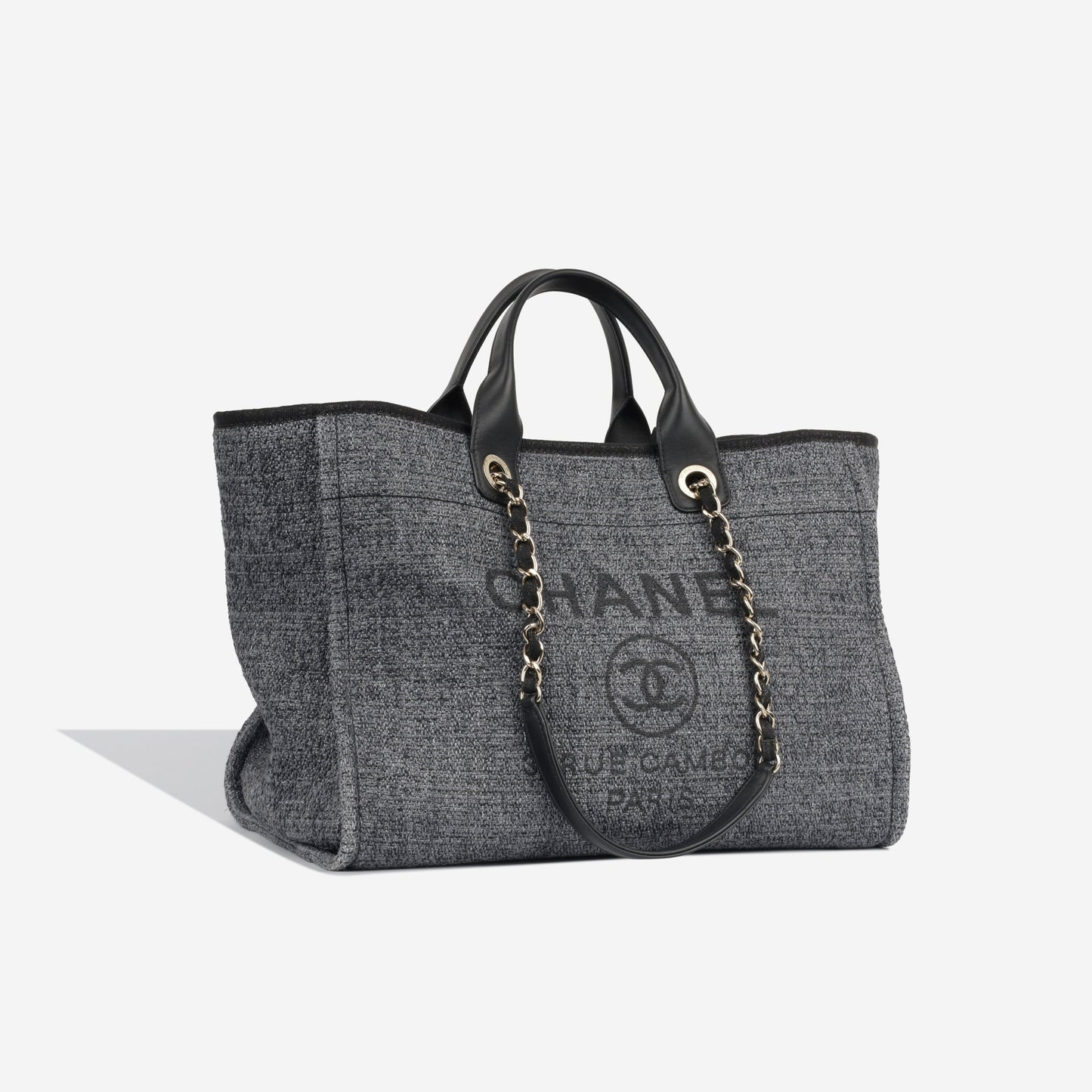 Chanel Cambon Tweed Black Tote Bag