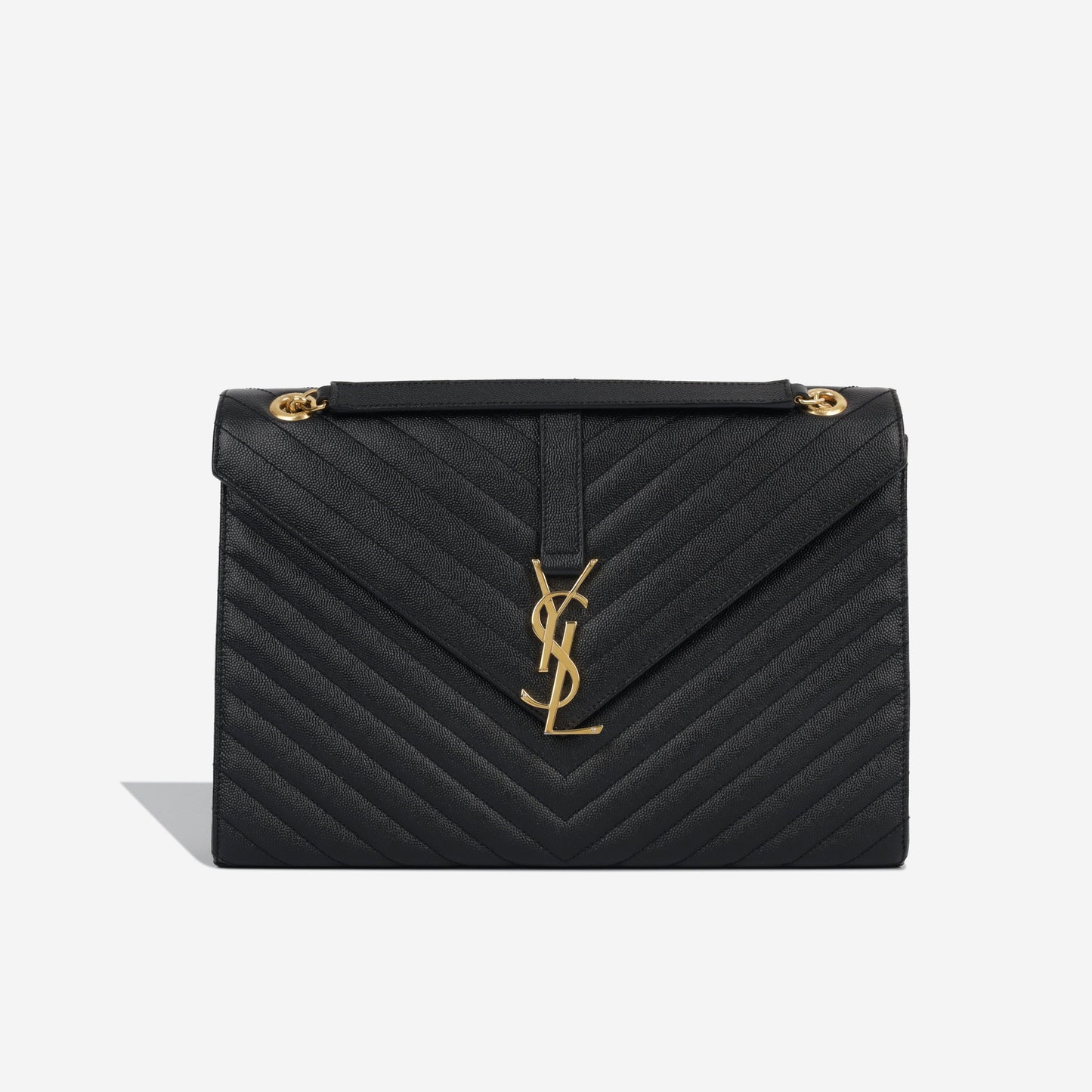 Saint Laurent Envelope Leather Black Shoulder Bag Style 28