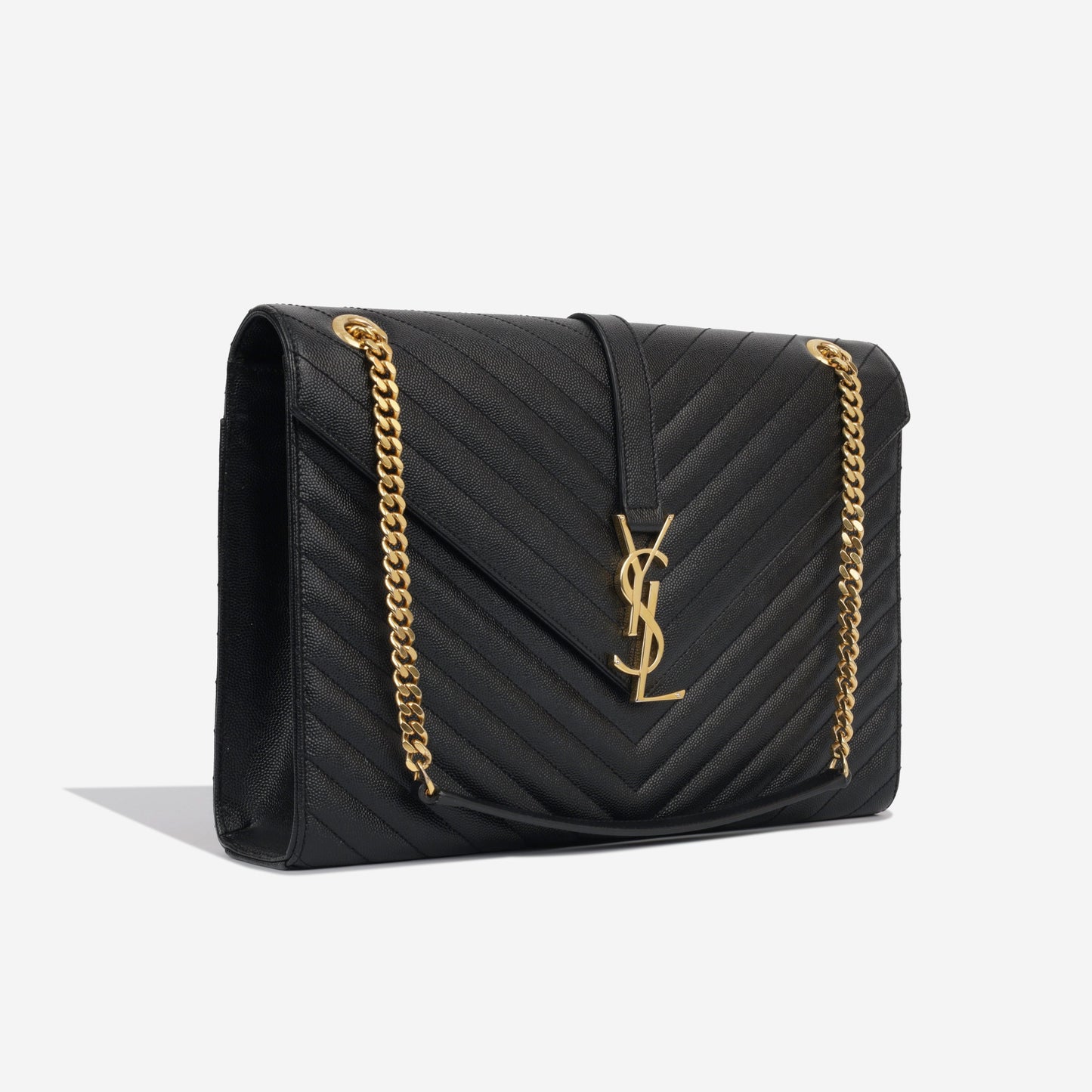 Saint Laurent Envelope Leather Black Shoulder Bag Style 28