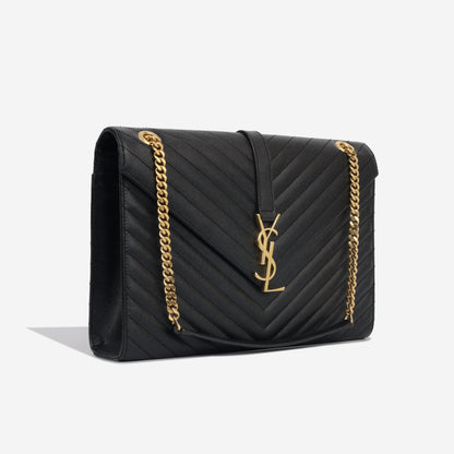 Saint Laurent Envelope Leather Black Shoulder Bag Style 28