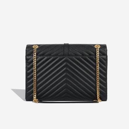 Saint Laurent Envelope Leather Black Shoulder Bag Style 28