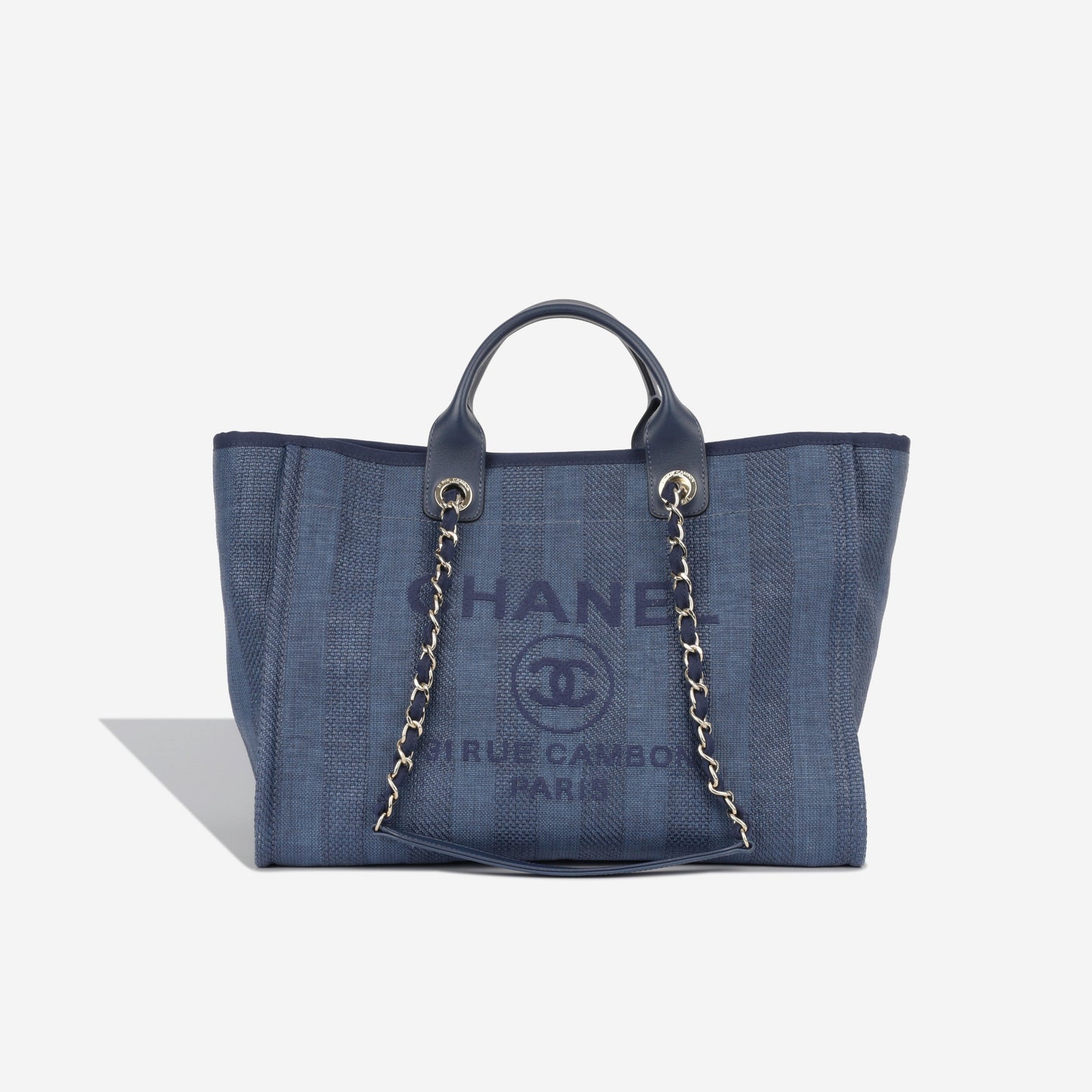 Chanel Deauville Tweed Gold Tote Bag Tweed