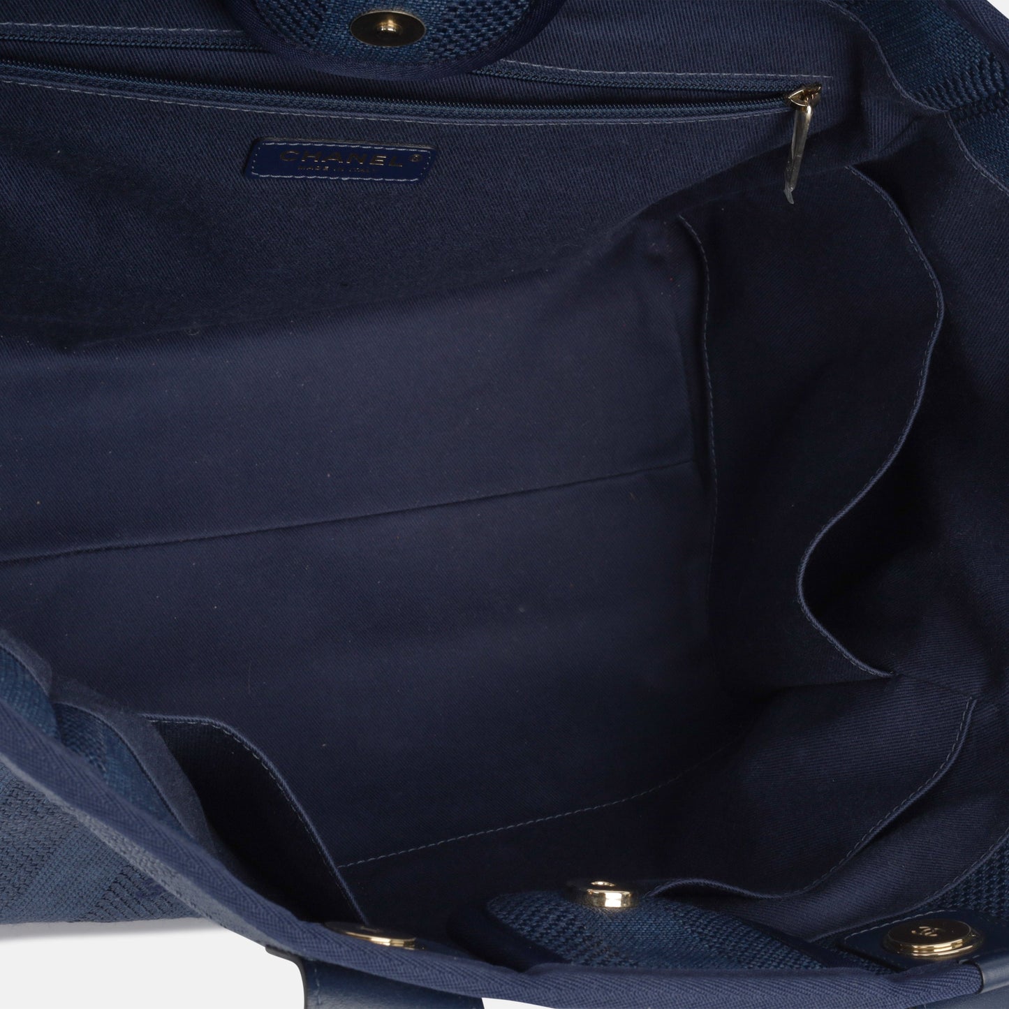Chanel Deauville Tweed Gold Tote Bag Tweed