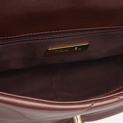 Chanel Chanel 19 Lambskin Brown Shoulder Bag