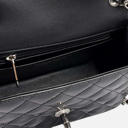 Chanel Classic Flap Lambskin Black Shoulder Bag Style 215