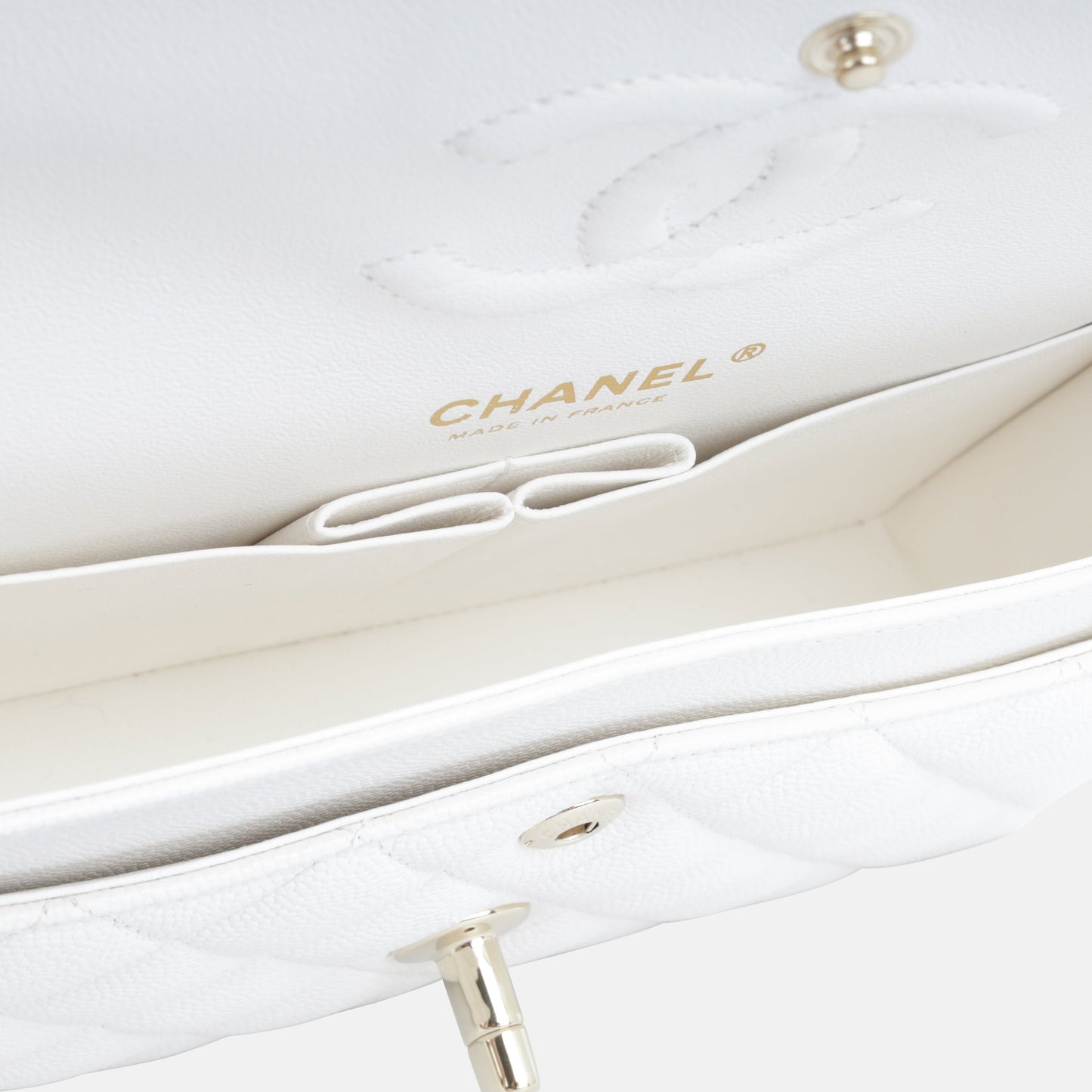 Chanel Classic Flap Caviar Gold Shoulder Bag Style 30