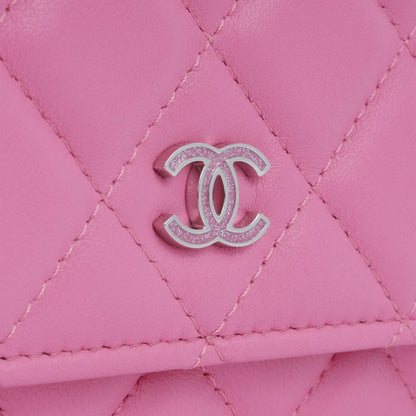 Chanel Wallet On Chain Lambskin Silver Crossbody Style 2