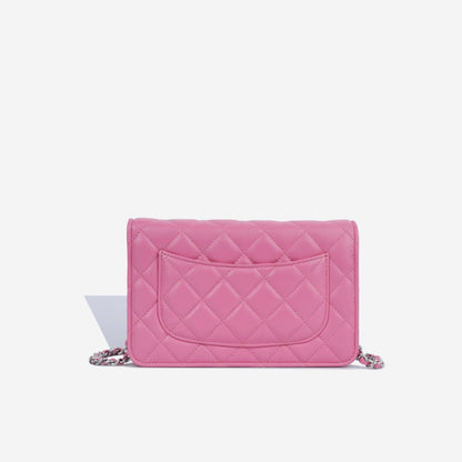 Chanel Wallet On Chain Lambskin Silver Crossbody Style 2