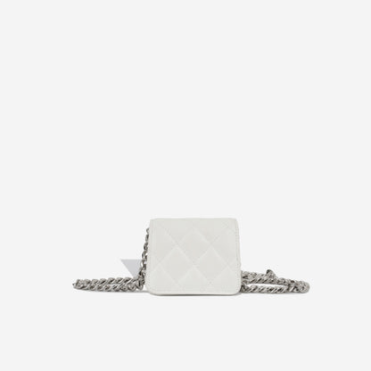 Chanel Vanity Caviar Silver Clutch Caviar