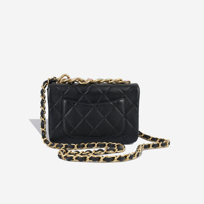 Chanel Seasonal Rainbow Chain Flap - Black Goatskin Ghw