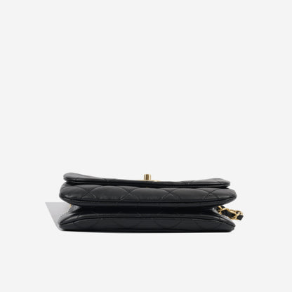 Chanel Seasonal Rainbow Chain Flap - Black Goatskin Ghw