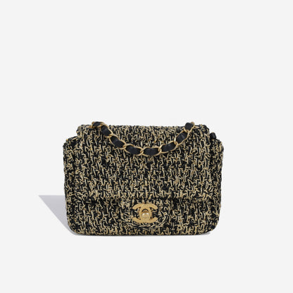 Chanel Classic Flap Tweed Black Shoulder Bag Style 2