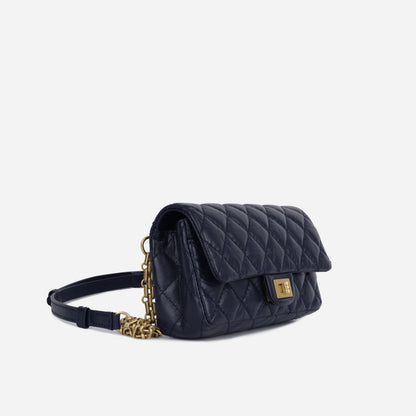 Chanel 2 55 Calfskin Gold Shoulder Bag