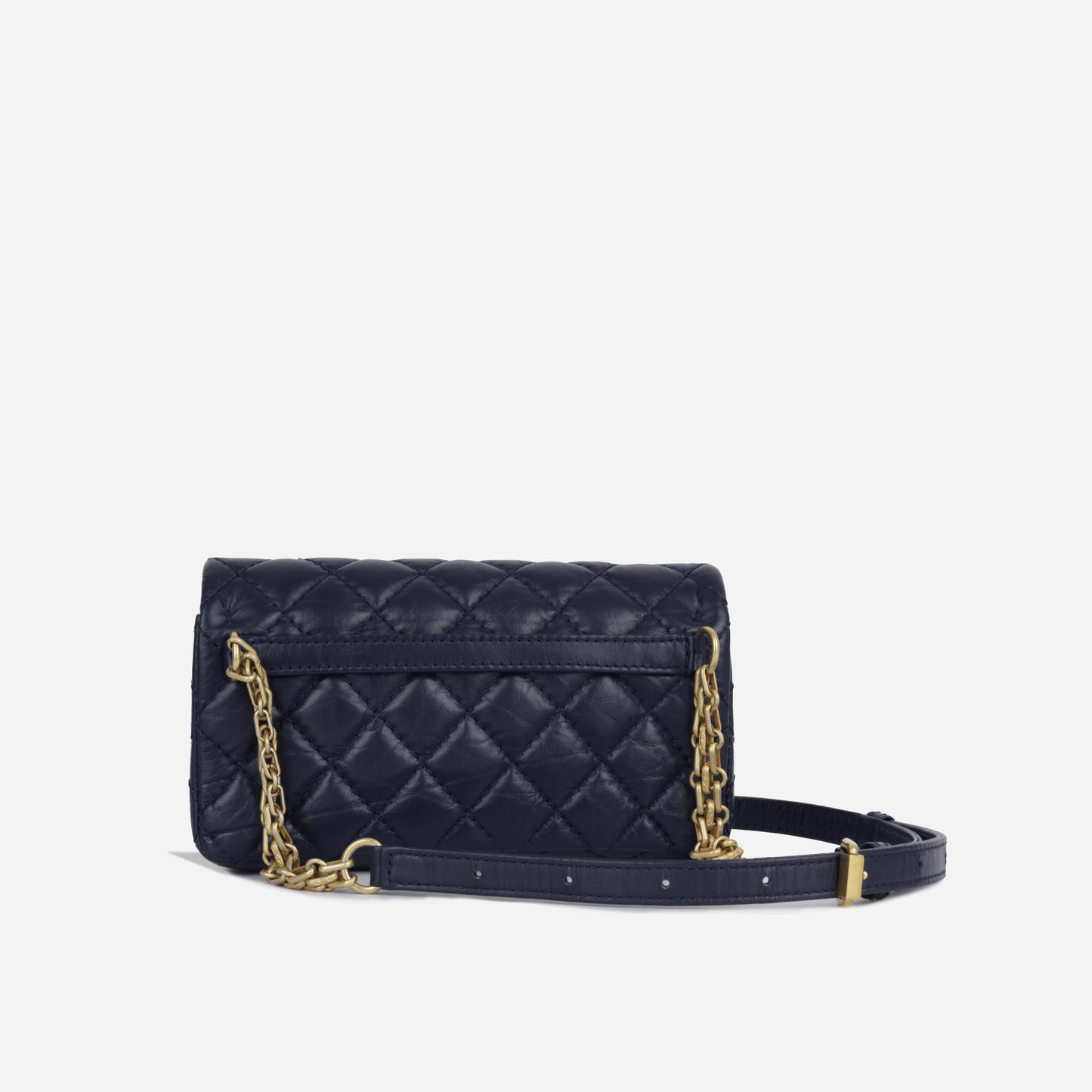 Chanel 2 55 Calfskin Gold Shoulder Bag