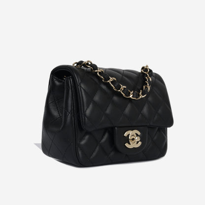 Chanel Classic Flap Lambskin Black Shoulder Bag Style 213