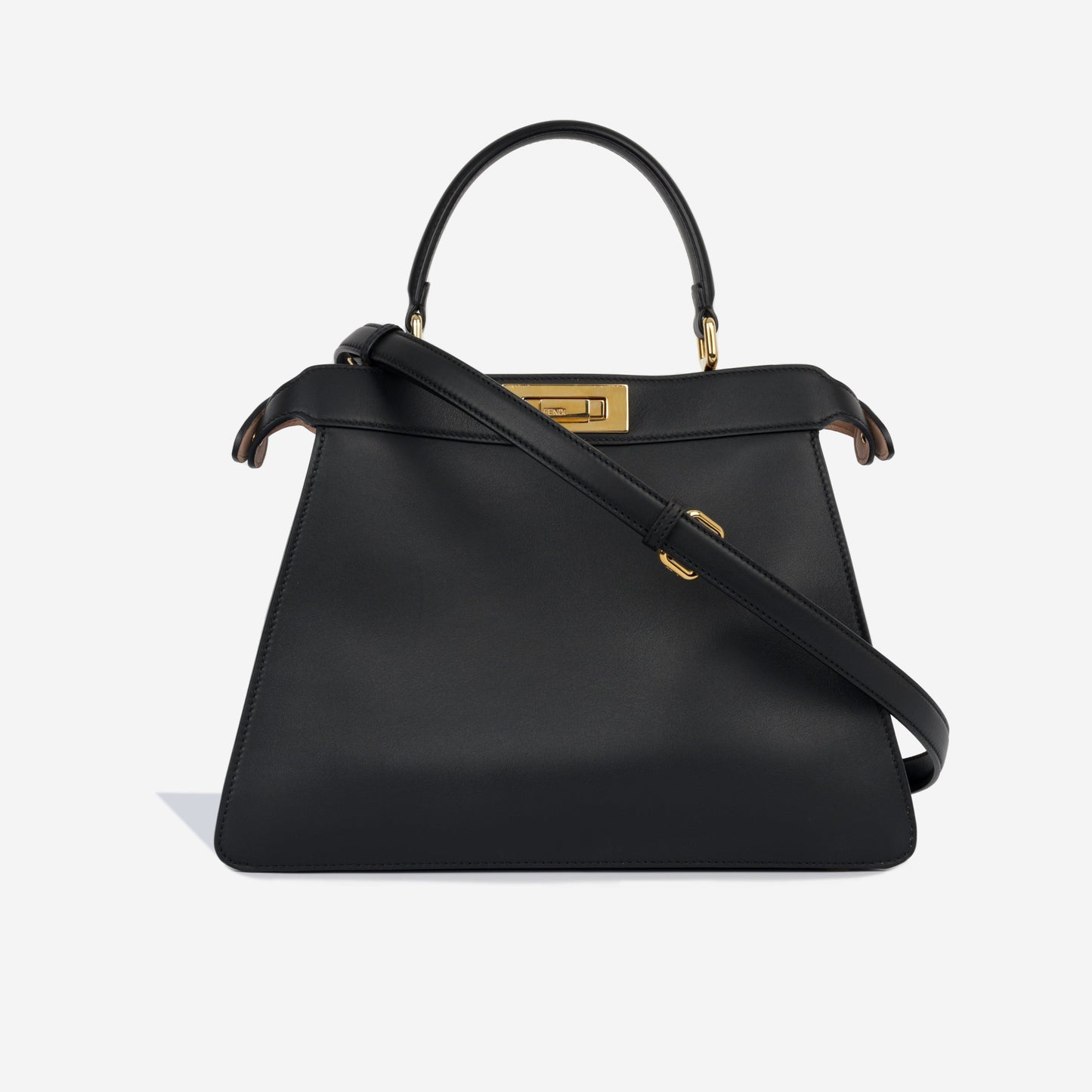 Fendi Peekaboo Lambskin Black Handbag