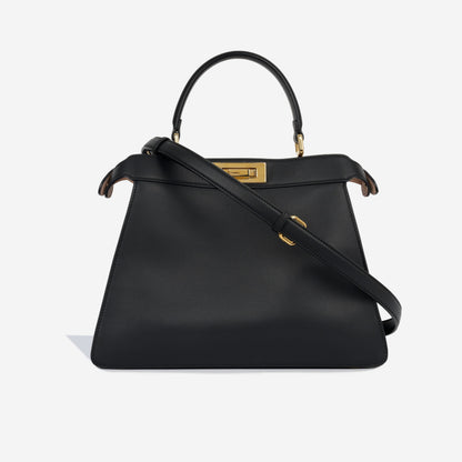 Fendi Peekaboo Lambskin Black Handbag
