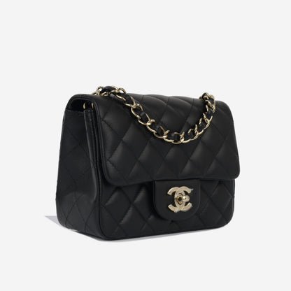 Chanel Classic Flap Lambskin Black Shoulder Bag Style 212