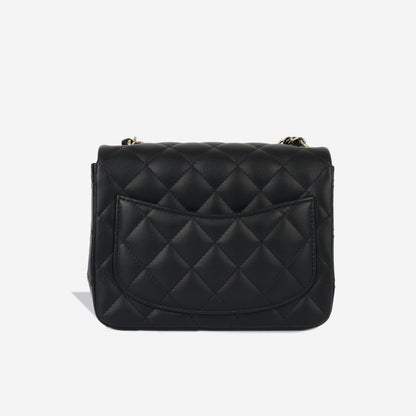 Chanel Classic Flap Lambskin Black Shoulder Bag Style 212