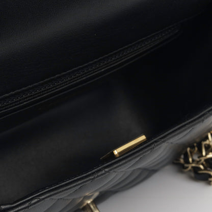 Chanel Classic Flap Lambskin Black Shoulder Bag Style 212