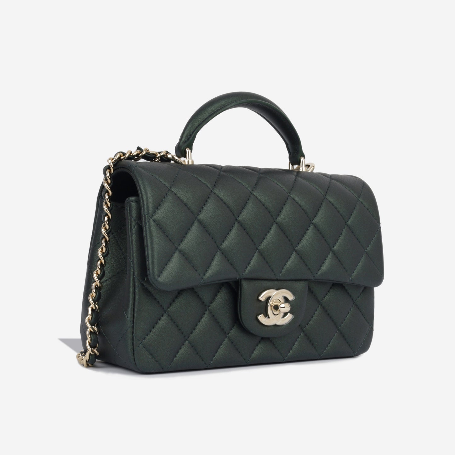 Chanel Classic Flap Lambskin Gold Shoulder Bag Style 122