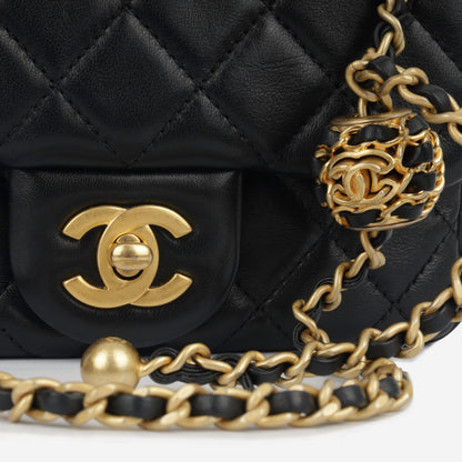 Chanel Classic Flap Lambskin Black Shoulder Bag Style 337