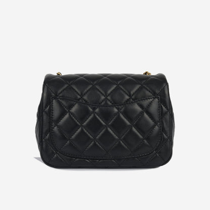 Chanel Classic Flap Lambskin Black Shoulder Bag Style 337