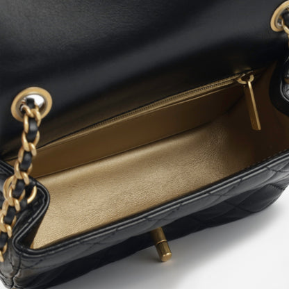 Chanel Classic Flap Lambskin Black Shoulder Bag Style 337