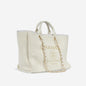 Chanel Deauville Tweed Gold Tote Bag