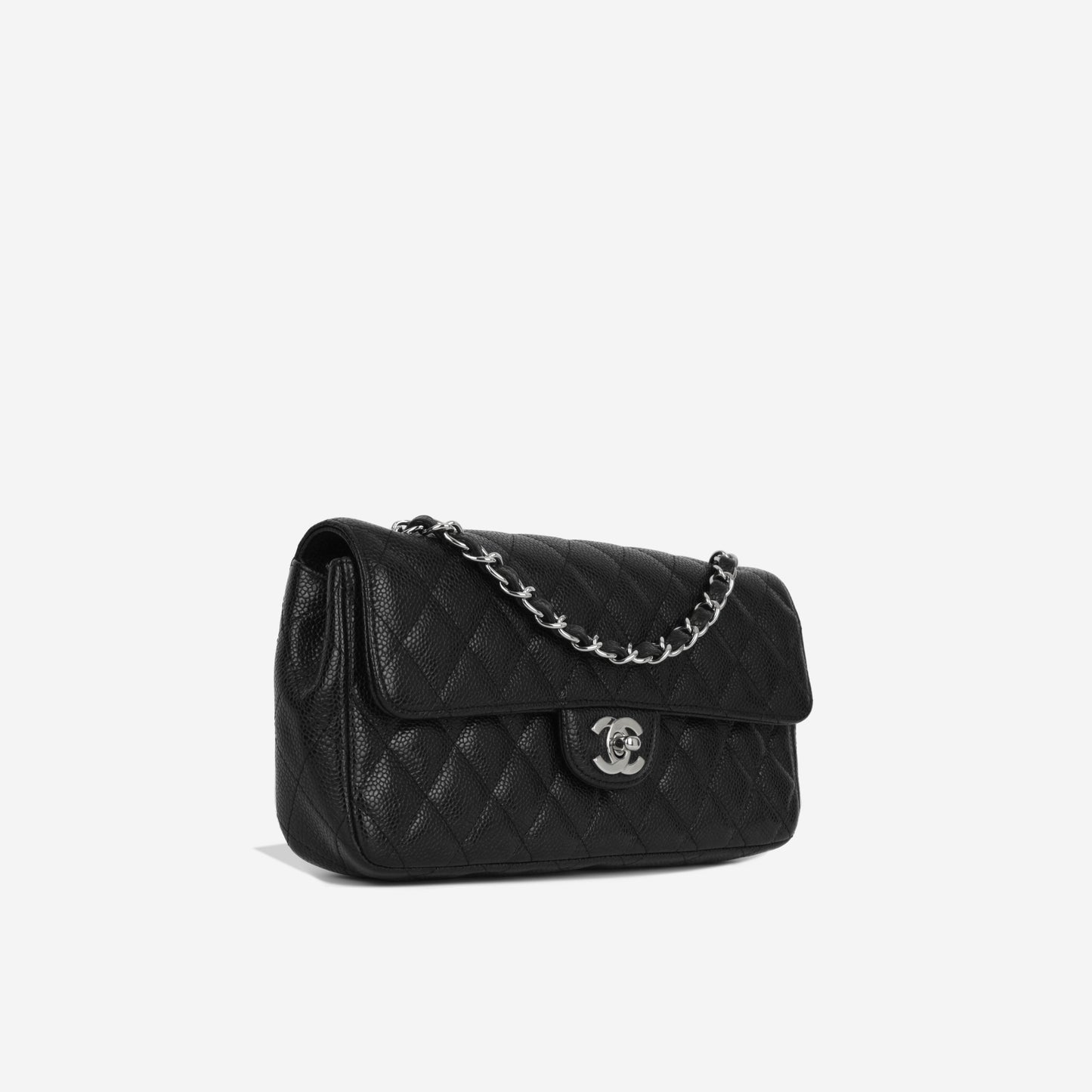 Chanel Classic Flap Lambskin Black Shoulder Bag Style 286