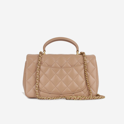 Chanel Classic Flap Lambskin Gold Shoulder Bag Style 129