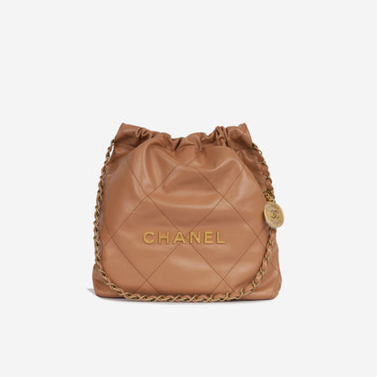 Chanel Luxury Calfskin Gold Tote Bag Style 7