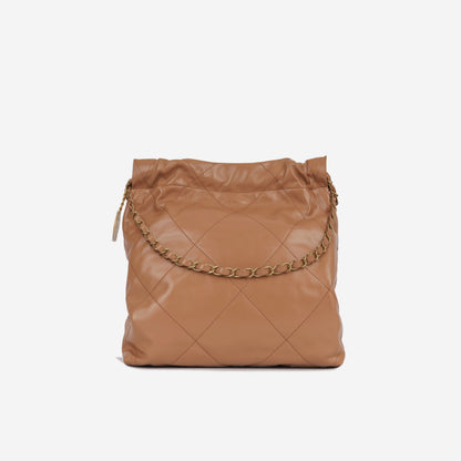 Chanel Luxury Calfskin Gold Tote Bag Style 7