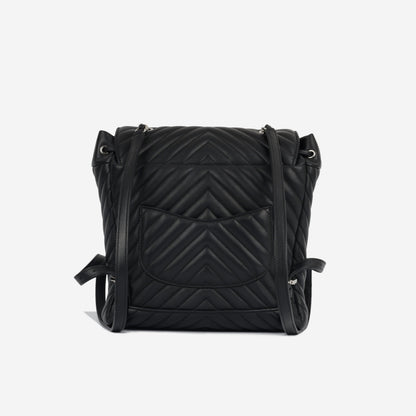 Chanel Classic Flap Lambskin Black Shoulder Bag Style 304