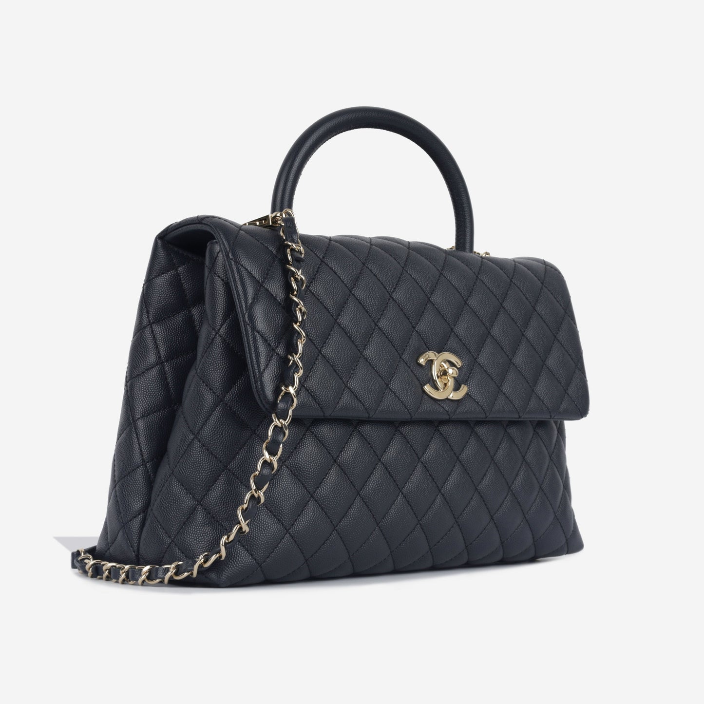 Chanel Coco Handle Caviar Gold Shoulder Bag Caviar