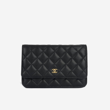 Chanel Wallet On Chain Lambskin Black Crossbody Style 9