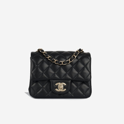 Chanel Classic Flap Lambskin Black Shoulder Bag Style 210