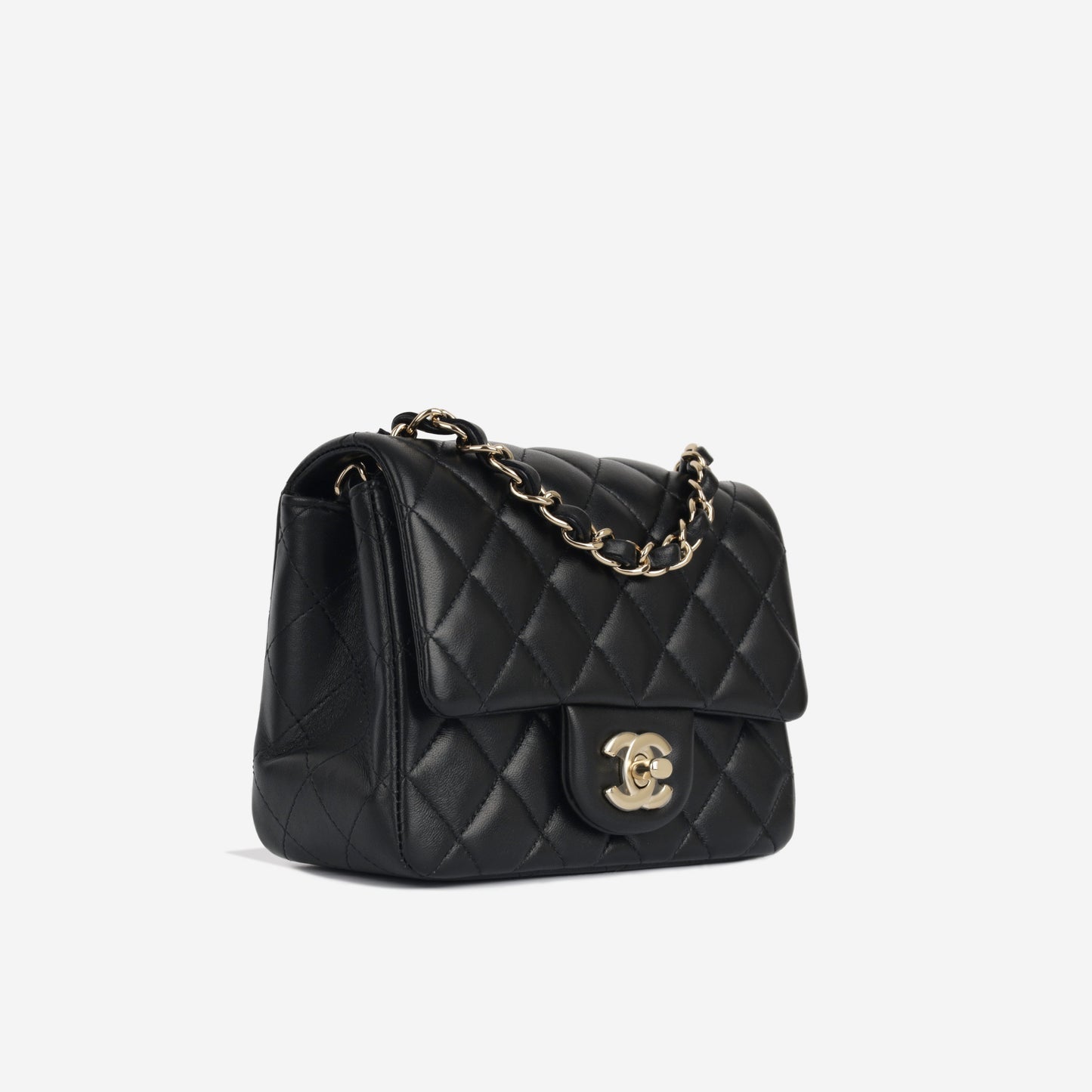 Chanel Classic Flap Lambskin Black Shoulder Bag Style 210