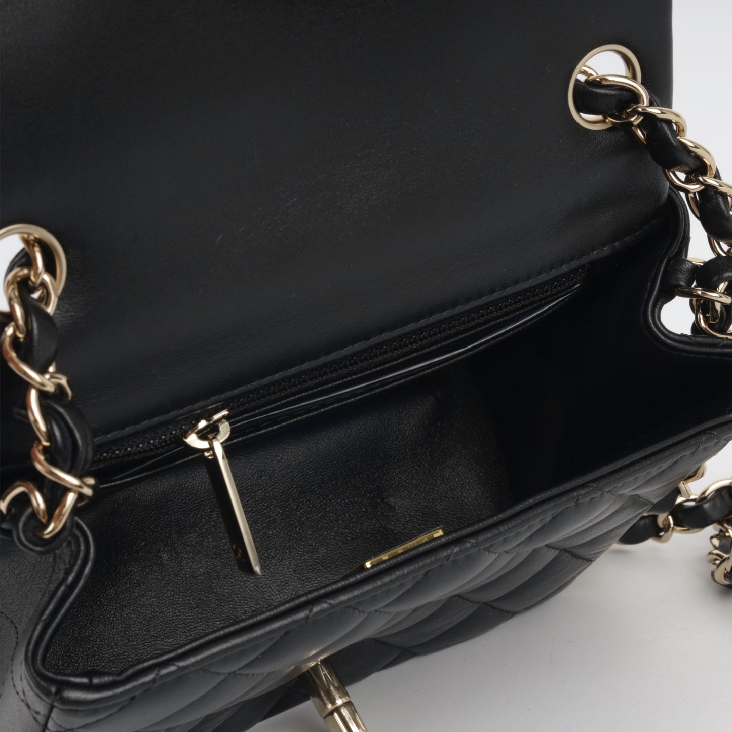 Chanel Classic Flap Lambskin Black Shoulder Bag Style 210